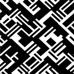 Illustration Vector seamless pattern of Black and White Geometric