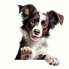 Fototapeta premium Cheerful Dog Saying Hi in Professional Graphic Art