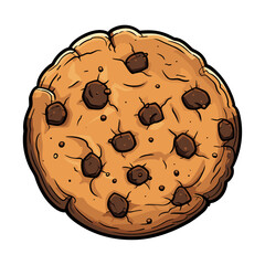 Illustration of a Chocolate Chip Cookie, Vector Art, Isolated