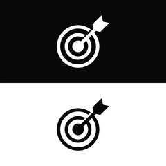 Target Icon Vector , Black And White Version Design Template