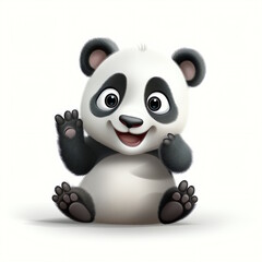 Naklejka premium Sleeping Panda in Peaceful Graphic Art
