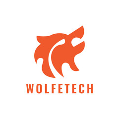 Stylish Wolf Logo. Modern, simple and unique. This logo is suitable for a Tech Company.