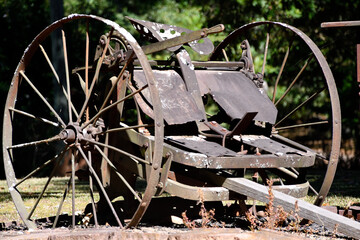 Old rustic farm equipment at rural Georgia, USA.