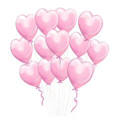 Watercolor Cute Girl with Pink Heart Balloon Creative Artwork Joyful Child Pink Balloon Pastel Clipart