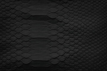 black texture of python skin, leather background with natural pattern of scales