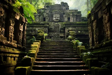 Deurstickers Bedehuis  Mayan temple