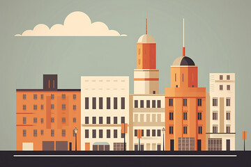 Obraz premium Berlin urban landscape. Pattern with houses. Illustration