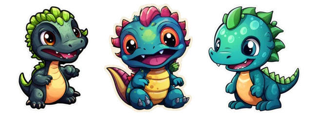 Selbstklebende Fototapeten Dinosaurier Cute baby dinosaur illustration on a transparent background  © WAK DESIGNER