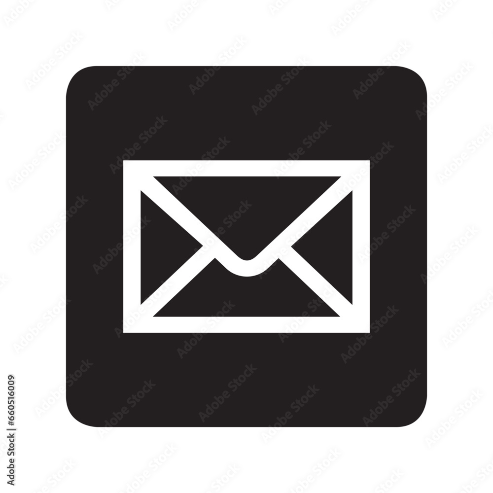 Fototapete Message icon vector. Envelope logo design. Email vector icon illustration in square isolated on white background