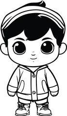 cute little boy character vector illustration designicon vector illustration graphic design