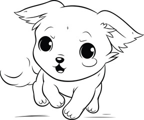 Cute cartoon chihuahua on white background. Vector illustration.