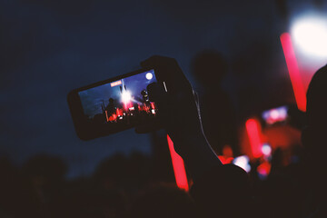 Streaming from the dance floor via mobile phone during a concert show