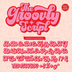 Abstract colorfull groovly Script Retro Font template