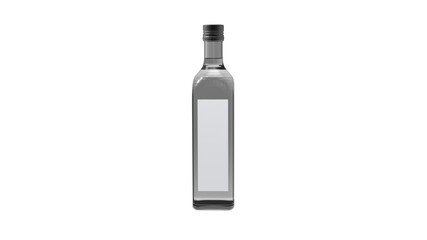 Glass bottle 3D render isolated 