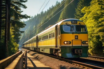 Fototapeta premium Summertime train adventures in various destinations 