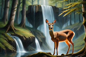 deer in the forest, Generative AI
