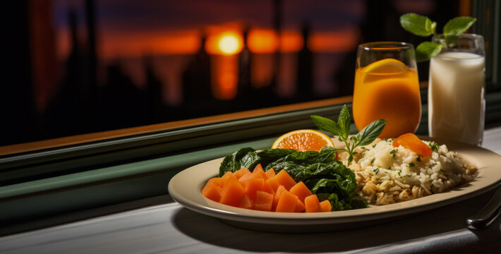 Delicious meals served in train dining cars 