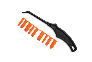 Construction spatula for sealant and silicone isolated on white background.