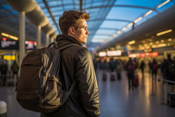 Obraz premium Traveler at foreign customs and immigration 
