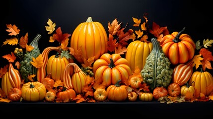 autumn harvest vegetables decorative arrangement