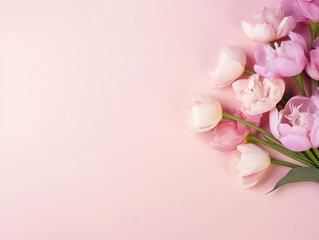 A simple and modern arrangement of flowers against a plain backdrop, photographed in vintage style.