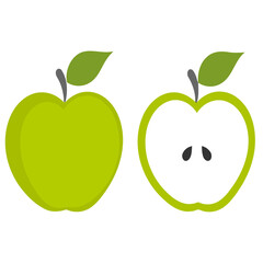 cute green- apple with leaf for all ages