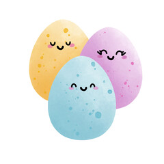 easter eggs on white background