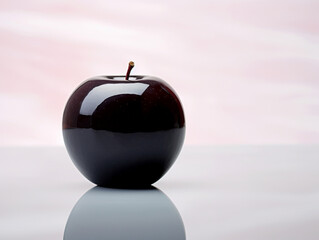A glossy and shiny black apple