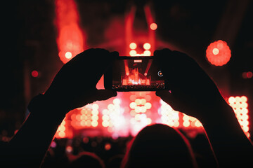 Streaming from the dance floor via mobile phone during a concert show