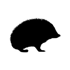Black hedgehog vector, mouse silhouette isolated on white background   © Bodega