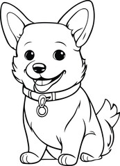 Cute Cartoon Chihuahua Dog. Vector illustration for coloring book