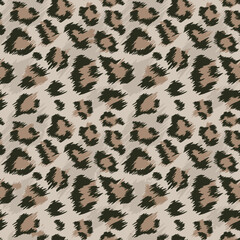 Seamless Animal Leopard Fur Print Pattern Vector