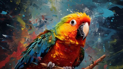 parrot on a branch  