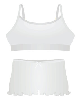 White woman bra and panties. vector