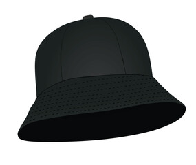 Black fisherman hat. vector illustration