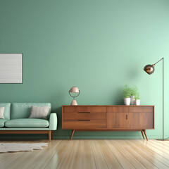 green sofa in a room