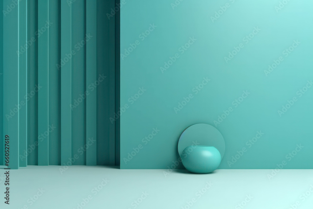 Canvas Prints Emerald Elegance, 3D Rendering of Green Minimal Abstract Background