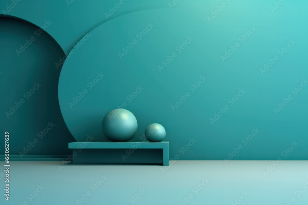 Poster emerald elegance, 3d rendering of green minimal abstract background