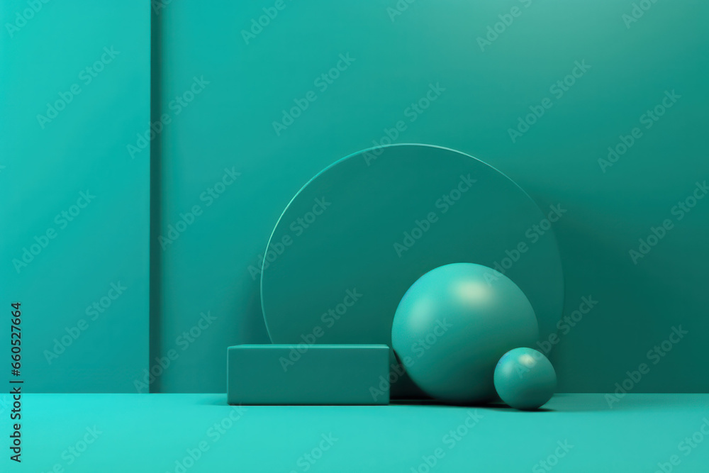 Poster emerald elegance, 3d rendering of green minimal abstract background