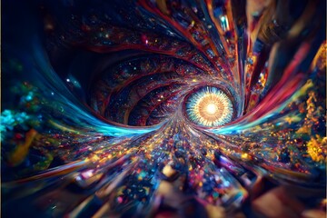 hyperspace from the perspective of lsd infinite fractals infinite universe Ultra realistic high detail hyper realistic photography magazine cover dynamic lighting hyper realistic ultra detailed  - obrazy, fototapety, plakaty