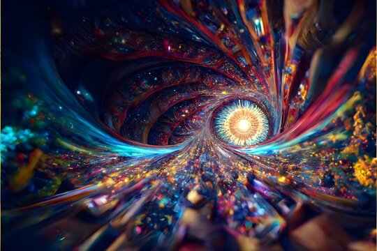 Fototapeta hyperspace from the perspective of lsd infinite fractals infinite universe Ultra realistic high detail hyper realistic photography magazine cover dynamic lighting hyper realistic ultra detailed 