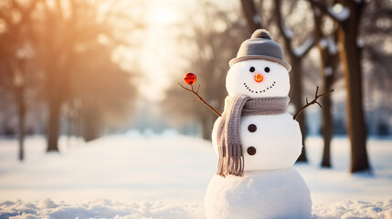 Obraz premium Snowman in the park.
