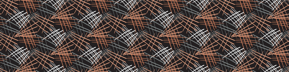 Modern abstract stylized vector graphic design seamless banner. Genderneutral masculine textured shapes for border. 