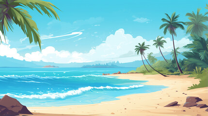 Background image of a quiet seaside atmosphere.	