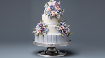 Wedding cake elegance isolated on clear background. Generative Ai