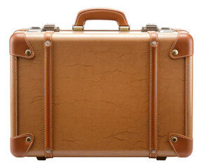Brown leather briefcase isolated. - obrazy, fototapety, plakaty
