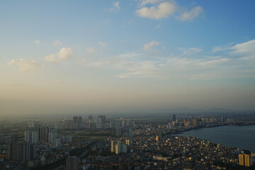 Aerial View of Hanoi City from Top of Hanoi, Rooftop Bar, at Lotte Hotel Hanoi in Vietnam - ベトナム ハノイ 全景
