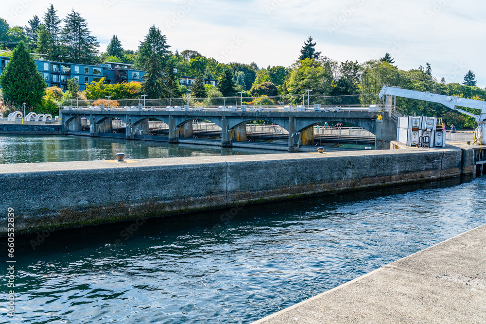 Wall mural ballard locks view 3