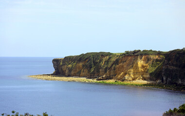 coast overlooking the sea on the Normandy coast where there was the famous landing of the allies in...