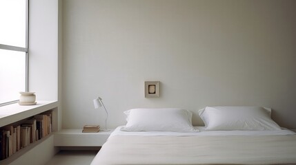 Fototapeta na wymiar Small bedroom by rose uniacke, minimalism